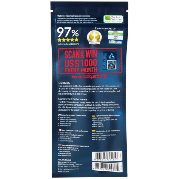Arctic Cooling MX-4 Thermal Compound 4g Tube Arctic Cooling MX-4 Thermal Compound 4g Tube