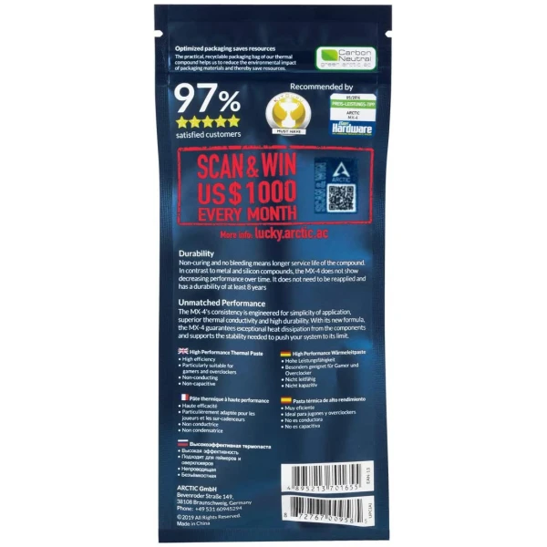 Arctic Cooling MX-4 Thermal Compound 4g Tube Arctic Cooling MX-4 Thermal Compound 4g Tube