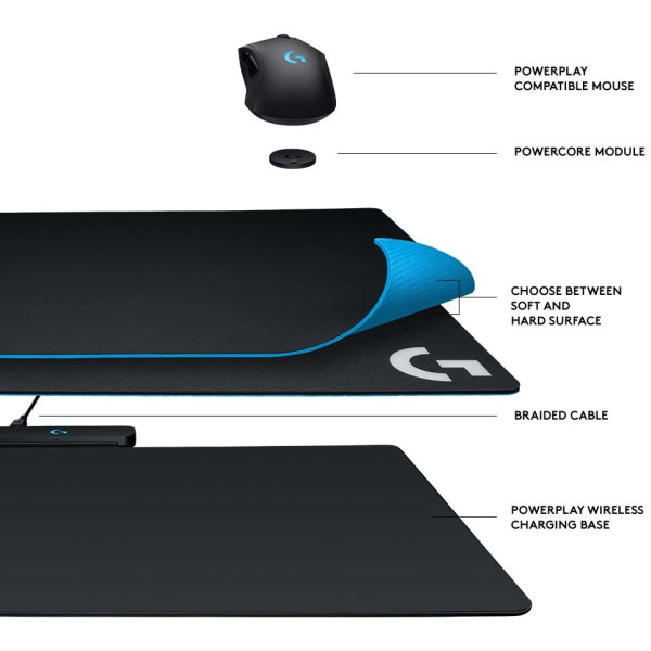 Logitech G Powerplay Wireless Charging System, Cloth Or Hard Gaming Mouse Pad Logitech G Powerplay Wireless Charging System, Cloth Or Hard Gaming Mouse Pad