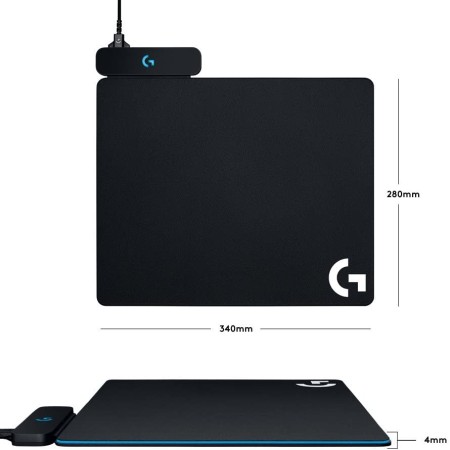 Logitech G Powerplay Wireless Charging System, Cloth Or Hard Gaming Mouse Pad