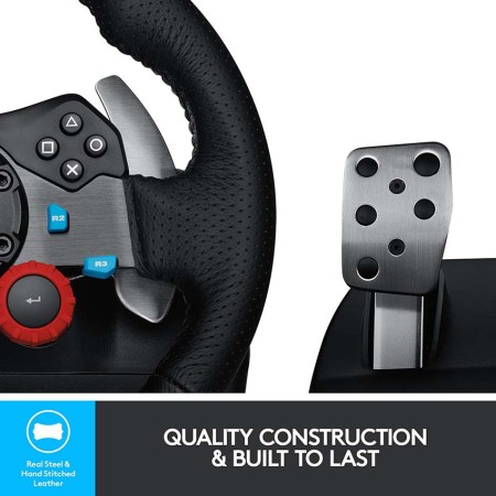 عجلة القيادة Logitech G29 Driving Force, دواسات معدنية ثلاثية للتحكم بدقة في السرعة والكبح والقابض, متوافقة مع PC، PS3، PS4، PS5 عبر برنامج Logitech G HUB عجلة القيادة Logitech G29 Driving Force, دواسات معدنية ثلاثية للتحكم بدقة في السرعة والكبح والقابض, متوافقة مع PC، PS3، PS4، PS5 عبر برنامج Logitech G HUB