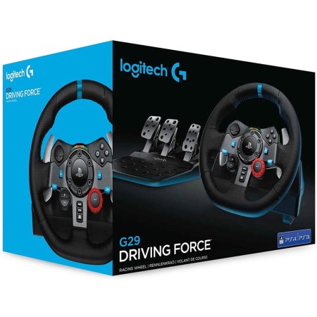 عجلة القيادة Logitech G29 Driving Force, دواسات معدنية ثلاثية للتحكم بدقة في السرعة والكبح والقابض, متوافقة مع PC، PS3، PS4، PS5 عبر برنامج Logitech G HUB عجلة القيادة Logitech G29 Driving Force, دواسات معدنية ثلاثية للتحكم بدقة في السرعة والكبح والقابض, متوافقة مع PC، PS3، PS4، PS5 عبر برنامج Logitech G HUB