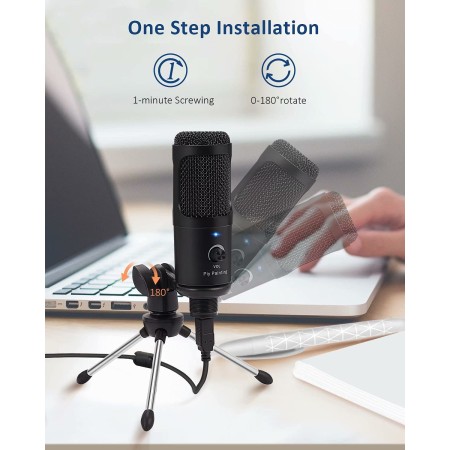 Piy Painting Recording Microphone for Podcasting, Gaming, Streaming - مايك مع ترايبود