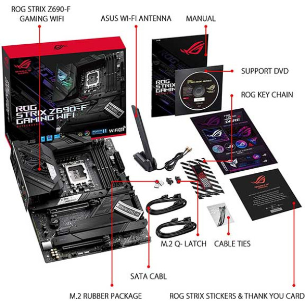 ASUS ROG Strix Z690-F Gaming WiFi 6E LGA1700(Intel 12th Gen) ATX Gaming Motherboard ASUS ROG Strix Z690-F Gaming WiFi 6E LGA1700(Intel 12th Gen) ATX Gaming Motherboard
