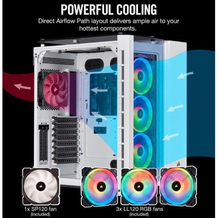 Corsair Crystal 680X RGB Mid Tower - Dual Chamber - 3x Temp Glass - White Corsair Crystal 680X RGB Mid Tower - Dual Chamber - 3x Temp Glass - White