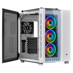 Corsair Crystal Series 680x Rgb Temp-Glass Mid Tower Case- White - صندوق كمبيوتر Corsair Crystal Series 680x Rgb Temp-Glass Mid Tower Case- White - صندوق كمبيوتر