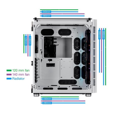 Corsair Crystal 680X RGB Mid Tower - Dual Chamber - 3x Temp Glass - White Corsair Crystal 680X RGB Mid Tower - Dual Chamber - 3x Temp Glass - White