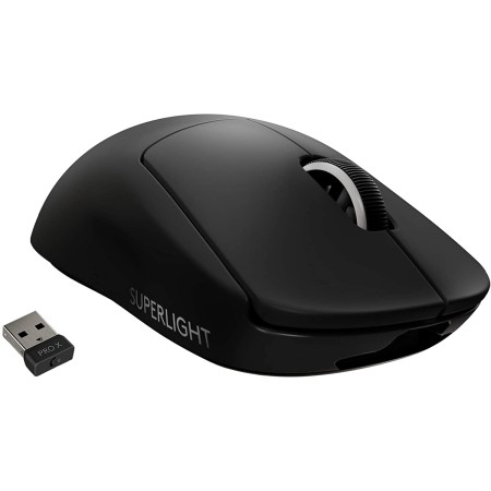 LOGITECH G PRO X SUPERLIGHT Wireless Gaming Mouse - HERO 25K sensor, up to 25,600 DPI, 63g, 1000Hz Polling, PTFE feet - BLACK LOGITECH G PRO X SUPERLIGHT Wireless Gaming Mouse - HERO 25K sensor, up to 25,600 DPI, 63g, 1000Hz Polling, PTFE feet - BLACK