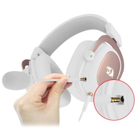 Wired Gaming Headset REDRAGON ZEUS 2 H510W ,7.1 Virtual Surround ,Comfortable memory ,Multi-platform support ,In-line controls -White