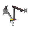 Twisted Minds 17-32 Dual Monitor Pro Gaming RGB Desk Mount - Adjustable Die-Cast Aluminum Gas Spring With USB 3.0 Twisted Minds 17-32 Dual Monitor Pro Gaming RGB Desk Mount - Adjustable Die-Cast Aluminum Gas Spring With USB 3.0