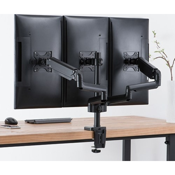 Twisted Minds Triple Monitor ARM Aluminum Desk Full Motion Adjustable With USB 3.0 (17 inch -27 inch ) Twisted Minds Triple Monitor ARM Aluminum Desk Full Motion Adjustable With USB 3.0 (17 inch -27 inch )