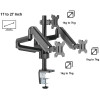 Twisted Minds Triple Monitor ARM Aluminum Desk Full Motion Adjustable With USB 3.0 (17 inch -27 inch ) Twisted Minds Triple Monitor ARM Aluminum Desk Full Motion Adjustable With USB 3.0 (17 inch -27 inch )
