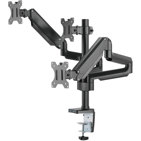 Twisted Minds Triple Monitor ARM Aluminum Desk Full Motion Adjustable With USB 3.0 (17 inch -27 inch ) Twisted Minds Triple Monitor ARM Aluminum Desk Full Motion Adjustable With USB 3.0 (17 inch -27 inch )