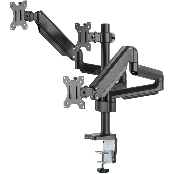 Twisted Minds Triple Monitor ARM Aluminum Desk Full Motion Adjustable With USB 3.0 (17 inch -27 inch ) Twisted Minds Triple Monitor ARM Aluminum Desk Full Motion Adjustable With USB 3.0 (17 inch -27 inch )
