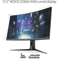 اسوس 31.5 بوصة ار او جي ستريكس QHD - هيرتز 170 شاشة منحنية للالعاب اسوس 31.5 بوصة ار او جي ستريكس QHD - هيرتز 170 شاشة منحنية للالعاب