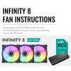 DarkFlash Infinity 8 PWM aRGB Fan, 120mm Cooling, 3 Fan Pack | Black