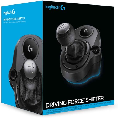 Logitech Driving Force Shifter, 6-speed H-pattern design, Solid steel gear shaft, work with PC – PS4 – PS5 – Xbox One – Xbox Series X|S