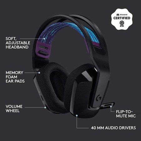 سماعة رأس لاسلكية Logitech G535, اتصال اللاسلكي LIGHTSPEED, محركات صوتية بحجم 40 مم, ميكروفون مرن قابل للفصل, 236 جرام, بطارية حتى 33 ساعة - أسود سماعة رأس لاسلكية Logitech G535, اتصال اللاسلكي LIGHTSPEED, محركات صوتية بحجم 40 مم, ميكروفون مرن قابل للفصل, 236 جرام, بطارية حتى 33 ساعة - أسود