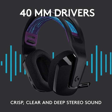 سماعة رأس لاسلكية Logitech G535, اتصال اللاسلكي LIGHTSPEED, محركات صوتية بحجم 40 مم, ميكروفون مرن قابل للفصل, 236 جرام, بطارية حتى 33 ساعة - أسود سماعة رأس لاسلكية Logitech G535, اتصال اللاسلكي LIGHTSPEED, محركات صوتية بحجم 40 مم, ميكروفون مرن قابل للفصل, 236 جرام, بطارية حتى 33 ساعة - أسود