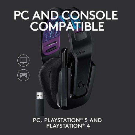سماعة رأس لاسلكية Logitech G535, اتصال اللاسلكي LIGHTSPEED, محركات صوتية بحجم 40 مم, ميكروفون مرن قابل للفصل, 236 جرام, بطارية حتى 33 ساعة - أسود سماعة رأس لاسلكية Logitech G535, اتصال اللاسلكي LIGHTSPEED, محركات صوتية بحجم 40 مم, ميكروفون مرن قابل للفصل, 236 جرام, بطارية حتى 33 ساعة - أسود