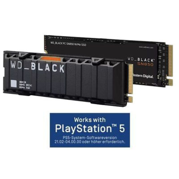 WD BLACK SN850 500GB NVMe Internal Gaming SSD with Heatsink - Works with Pc and Playstation 5, Gen4 PCIe, M.2 2280, Up to 7,000 MB/s WD BLACK SN850 500GB NVMe Internal Gaming SSD with Heatsink - Works with Pc and Playstation 5, Gen4 PCIe, M.2 2280, Up to 7,000 MB/s