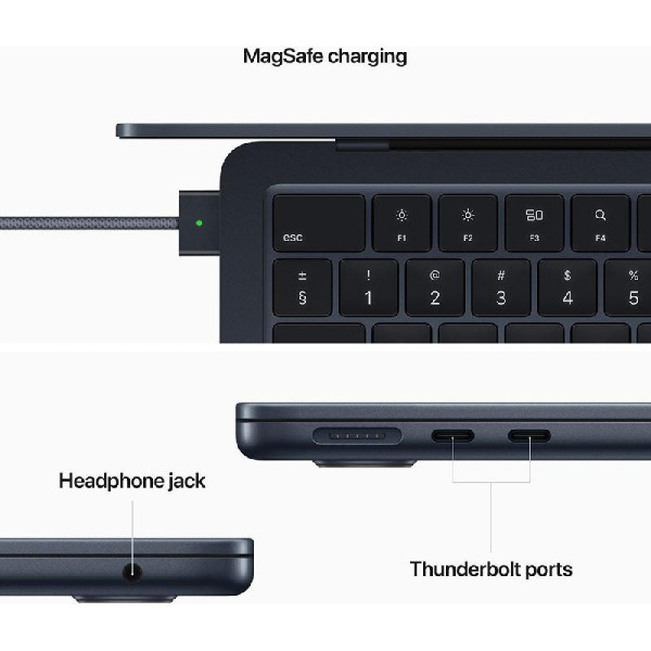 ابل ماك بوك اير 13.6 512GB M2 لابتوب محمول - كحلي ابل ماك بوك اير 13.6 512GB M2 لابتوب محمول - كحلي