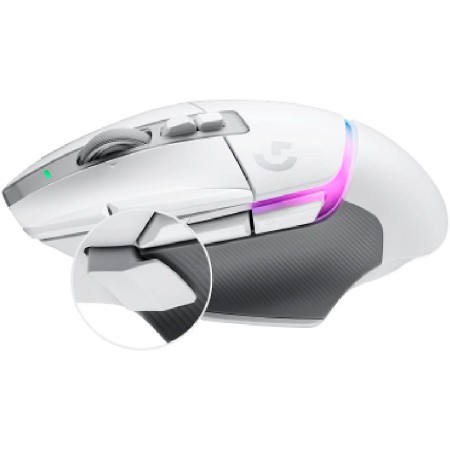 فأرة ألعاب احترافية Logitech G502 X PlusD, تدعم تقنية تقنية LIGHTSPEED اللاسلكية, مستشعر HERO 25K, سرعة تصل الى تصل إلى 25,600 DPI, إضاءة LIGHTSYNC RGB, وزن 106 غرام - أبيض