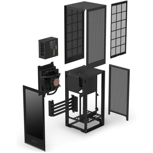 NZXT H1 UK Version- Small Form-Factor ITX Case - Dual Chamber Airflow - Tinted Tempered Glass Front Panel - Integrated 650W 80+ Gold PSU - 140mm AIO Watercooler - PCIe 3.0 High-Speed Riser Card -Black NZXT H1 UK Version- Small Form-Factor ITX Case - Dual Chamber Airflow - Tinted Tempered Glass Front Panel - Integrated 650W 80+ Gold PSU - 140mm AIO Watercooler - PCIe 3.0 High-Speed Riser Card -Black