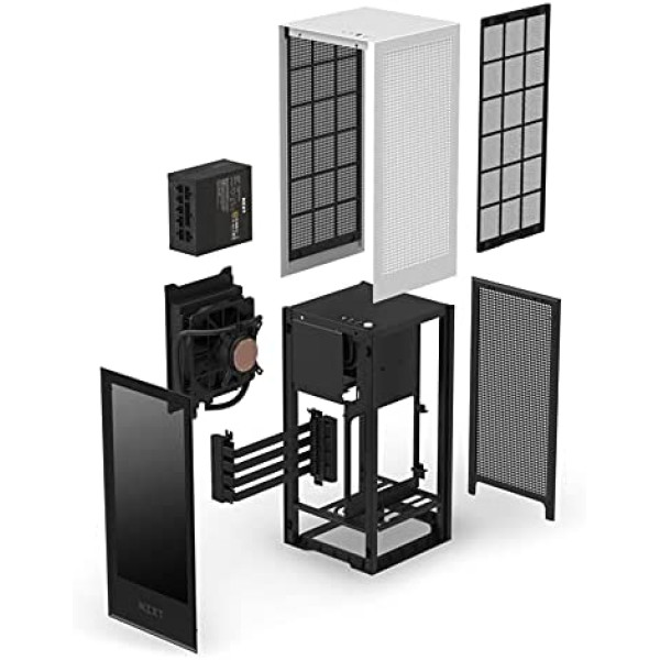 NZXT H1 UK Version- Small Form-Factor ITX Case - Dual Chamber Airflow - Tinted Tempered Glass Front Panel - Integrated 650W 80+ Gold PSU - 140mm AIO Watercooler - PCIe 3.0 High-Speed Riser Card -White NZXT H1 UK Version- Small Form-Factor ITX Case - Dual Chamber Airflow - Tinted Tempered Glass Front Panel - Integrated 650W 80+ Gold PSU - 140mm AIO Watercooler - PCIe 3.0 High-Speed Riser Card -White