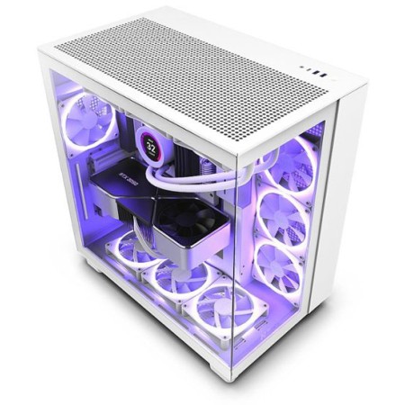 NZXT H9 Flow Mid Tower Airflow Case - 4 FANs Without RGB- White