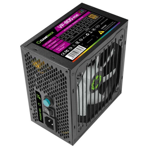 GAMEMAX VP800 RGB 800W POWER SUPPLY 80+ BRONZE GAMEMAX VP800 RGB 800W POWER SUPPLY 80+ BRONZE