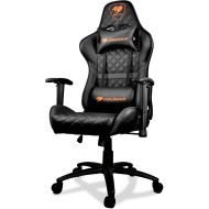 كرسي العاب COUGAR Armor One، تصميم رياضي عالي الظهر (High-back racing-style)، هيكل من الفولاذ، مساند ذراع قابلة للتعديل - اسود