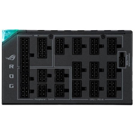 مزود الطاقة ASUS ROG THOR 1600W, تدعم ATX 3.0, قدرة تصل إلى 1600 واط, كفاءة 80 PLUS Titanium, مروحة IP5X, كابلات كاملة قابلة للفصل, شاشة OLED, إضاءة AURA RGB - أسود مزود الطاقة ASUS ROG THOR 1600W, تدعم ATX 3.0, قدرة تصل إلى 1600 واط, كفاءة 80 PLUS Titanium, مروحة IP5X, كابلات كاملة قابلة للفصل, شاشة OLED, إضاءة AURA RGB - أسود
