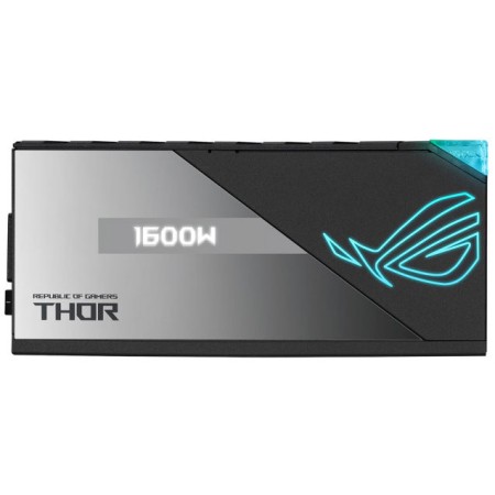 مزود الطاقة ASUS ROG THOR 1600W, تدعم ATX 3.0, قدرة تصل إلى 1600 واط, كفاءة 80 PLUS Titanium, مروحة IP5X, كابلات كاملة قابلة للفصل, شاشة OLED, إضاءة AURA RGB - أسود مزود الطاقة ASUS ROG THOR 1600W, تدعم ATX 3.0, قدرة تصل إلى 1600 واط, كفاءة 80 PLUS Titanium, مروحة IP5X, كابلات كاملة قابلة للفصل, شاشة OLED, إضاءة AURA RGB - أسود