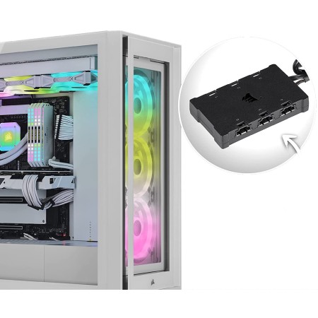 Corsair iCUE 5000X RGB Smart Case - 4x Tempered Glass - ATX - White Corsair iCUE 5000X RGB Smart Case - 4x Tempered Glass - ATX - White