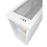 أن زد أكس تي H7 فلوو كيس كمبيوتر للالعاب مع 3 مراوح اضاءة - ابيض