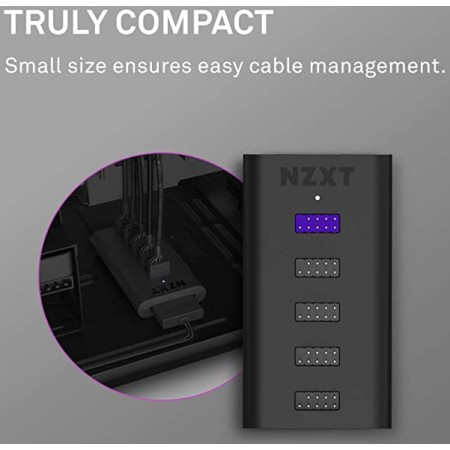 وحدة USB داخلية من NZXT, لتوسيع قدرة جهاز الكمبيوتر على الاتصال بأجهزة USB الداخلية,  4 منافذ USB 2.0 داخلية, مزودة بجسم مغناطيسي لسهولة التركيب