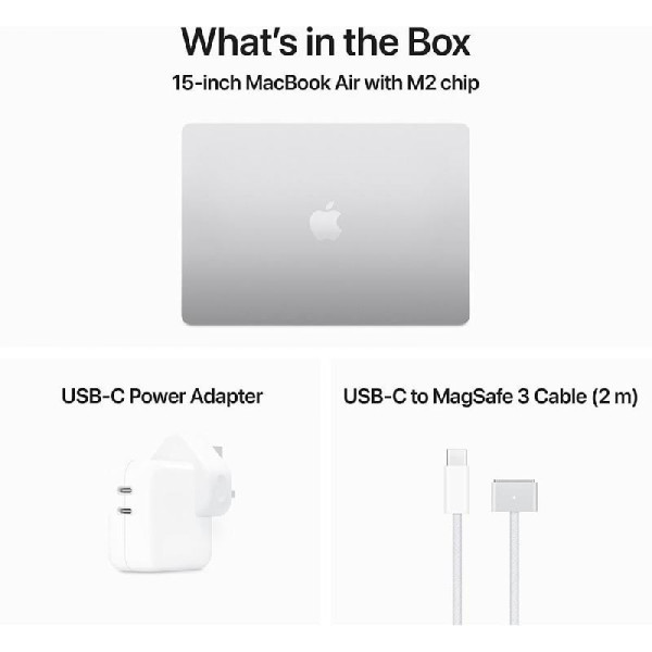 ابل ماك بوك اير 15 256GB - M2 لابتوب محمول - فضي ابل ماك بوك اير 15 256GB - M2 لابتوب محمول - فضي
