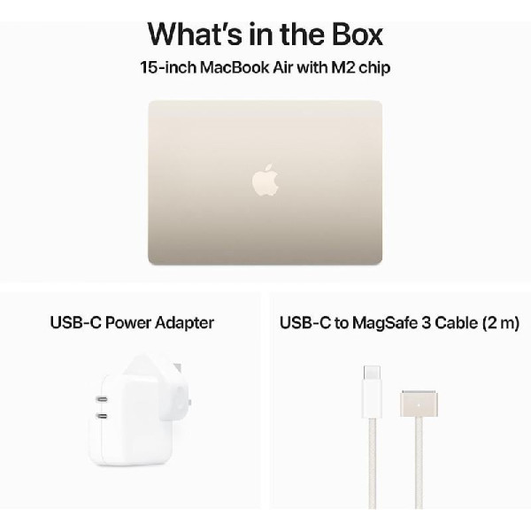 ابل ماك بوك اير 15 256GB - M2 لابتوب محمول - ذهبي ابل ماك بوك اير 15 256GB - M2 لابتوب محمول - ذهبي