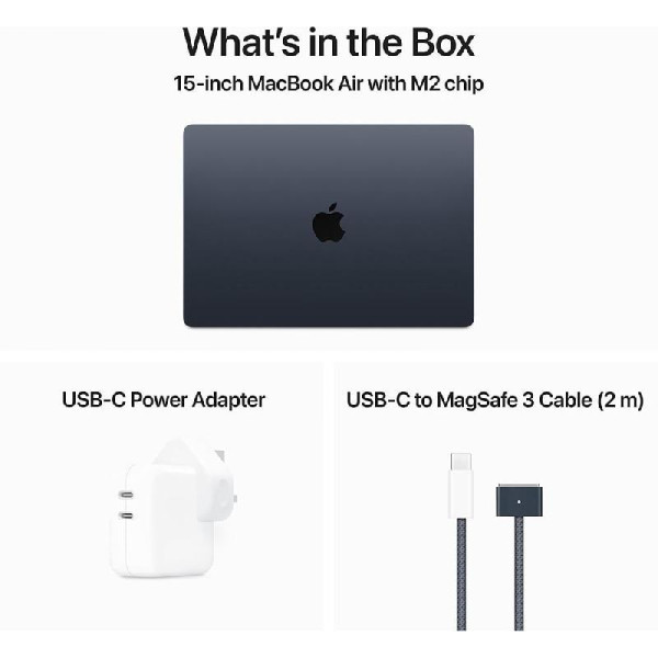 ابل ماك بوك اير 15 512GB - M2 لابتوب محمول - كحلي ابل ماك بوك اير 15 512GB - M2 لابتوب محمول - كحلي