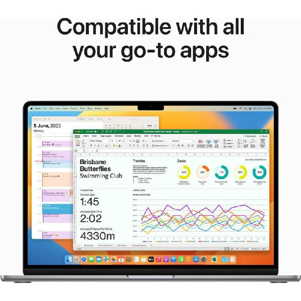 ابل ماك بوك اير 15 512GB - M2 لابتوب محمول - كحلي ابل ماك بوك اير 15 512GB - M2 لابتوب محمول - كحلي