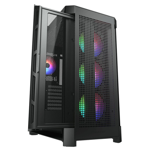 COUGAR DUOFACE PRO RGB E-ATX TEMP-GLASS/Airflow Pan MID TOWER CASE- BLACK - كيس كوغر دوفيس برو للالعاب COUGAR DUOFACE PRO RGB E-ATX TEMP-GLASS/Airflow Pan MID TOWER CASE- BLACK - كيس كوغر دوفيس برو للالعاب