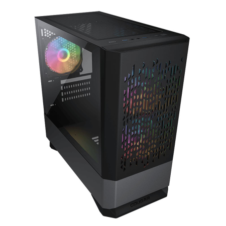 كيس كوجر MG140 Air RGB ميني تاور - واجهة شبكية - زجاج مقسى - أسود