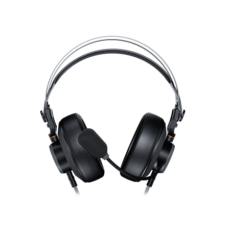 سماعة ألعاب سلكية COUGAR VM410 Iron – أسود، بتوافق مع جميع الأجهزة، صوت فائق الجودة، ميكروفون مزود بإلغاء الضوضاء، وأزرار تحكم مدمجة بالكابل - اسود
