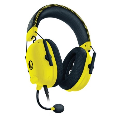 سماعة ألعاب سلكية RAZER BlackShark V2 ESL Edition، مزودة بتقنية THX Spatial Audio، وسائد أذن مريحة من رغوة الذاكرة FlowKnit، وبطاقة صوت USB مدمجة