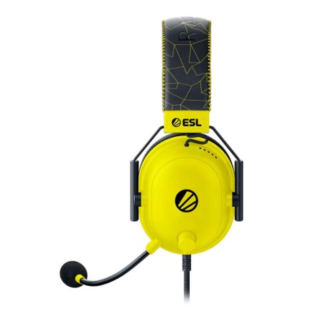 سماعة ألعاب سلكية RAZER BlackShark V2 ESL Edition، مزودة بتقنية THX Spatial Audio، وسائد أذن مريحة من رغوة الذاكرة FlowKnit، وبطاقة صوت USB مدمجة