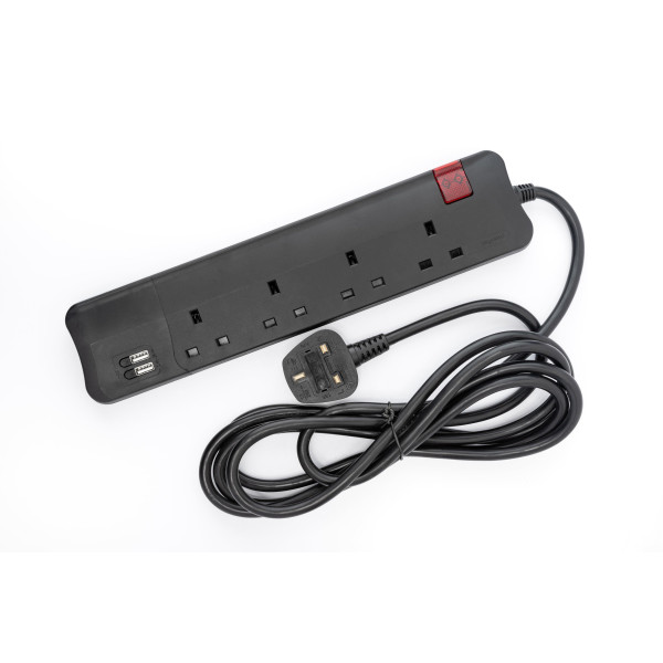 LEGRAND POWER EXTENTION COD 4 WAY+2 USB 3m -BLACK - توصيلة كهرباء 3 متر 4 مخرج LEGRAND POWER EXTENTION COD 4 WAY+2 USB 3m -BLACK - توصيلة كهرباء 3 متر 4 مخرج
