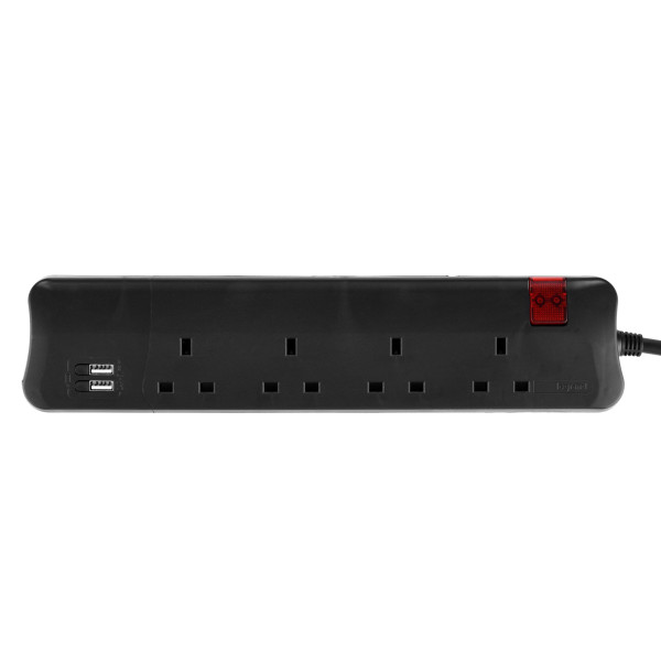 LEGRAND POWER EXTENTION COD 4 WAY+2 USB 3m -BLACK - توصيلة كهرباء 3 متر 4 مخرج LEGRAND POWER EXTENTION COD 4 WAY+2 USB 3m -BLACK - توصيلة كهرباء 3 متر 4 مخرج