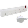 LEGRAND POWER EXTENTION COD 4 WAY+2 USB 3m -WHITE - توصيلة كهرباء 3 متر 4 مخرج LEGRAND POWER EXTENTION COD 4 WAY+2 USB 3m -WHITE - توصيلة كهرباء 3 متر 4 مخرج