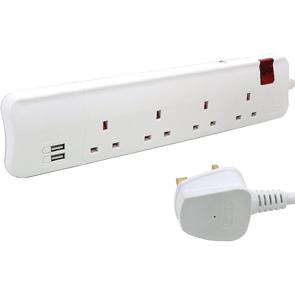 LEGRAND POWER EXTENTION COD 4 WAY+2 USB 3m -WHITE - توصيلة كهرباء 3 متر 4 مخرج LEGRAND POWER EXTENTION COD 4 WAY+2 USB 3m -WHITE - توصيلة كهرباء 3 متر 4 مخرج